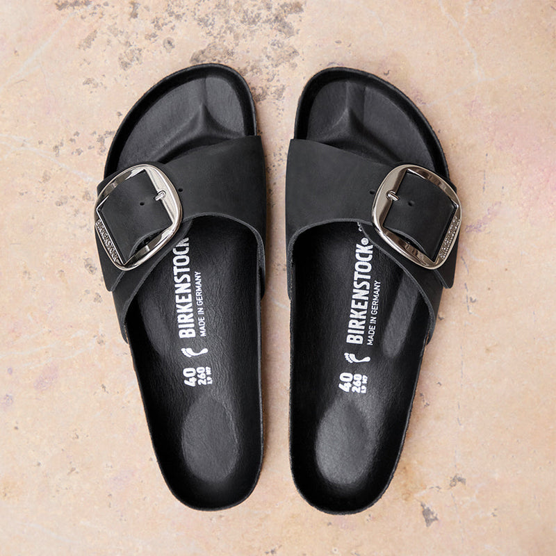 MADRID BIG BUCKLE - BLACK - LEATHER