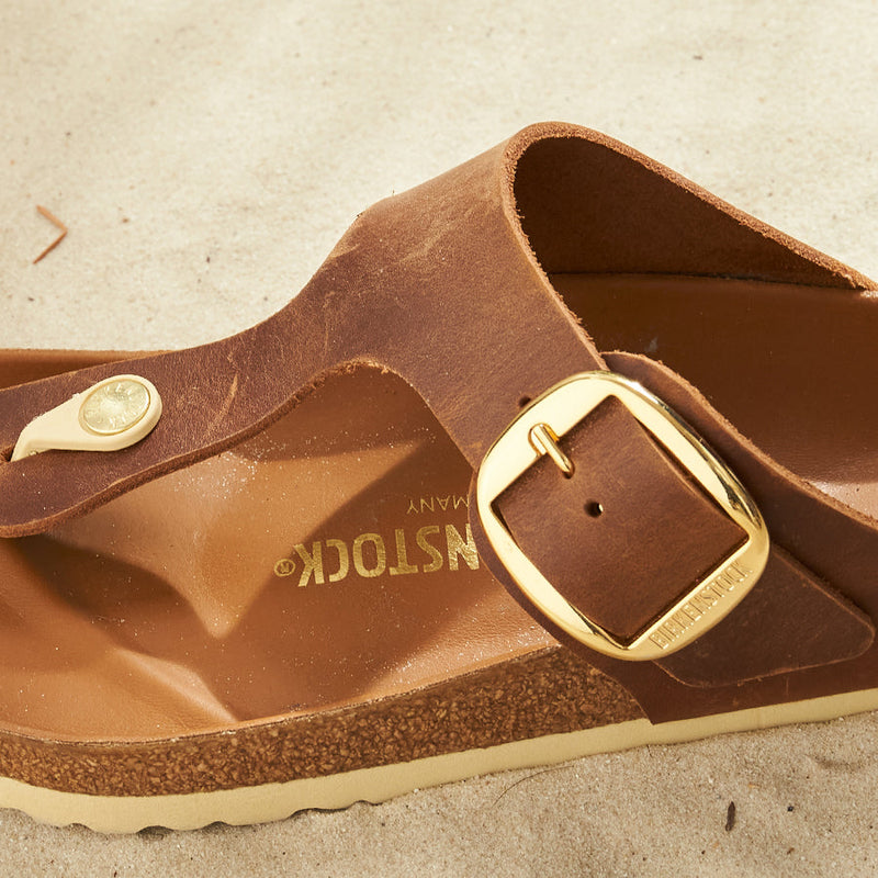 GIZEH BIG BUCKLE - COGNAC - LEATHER
