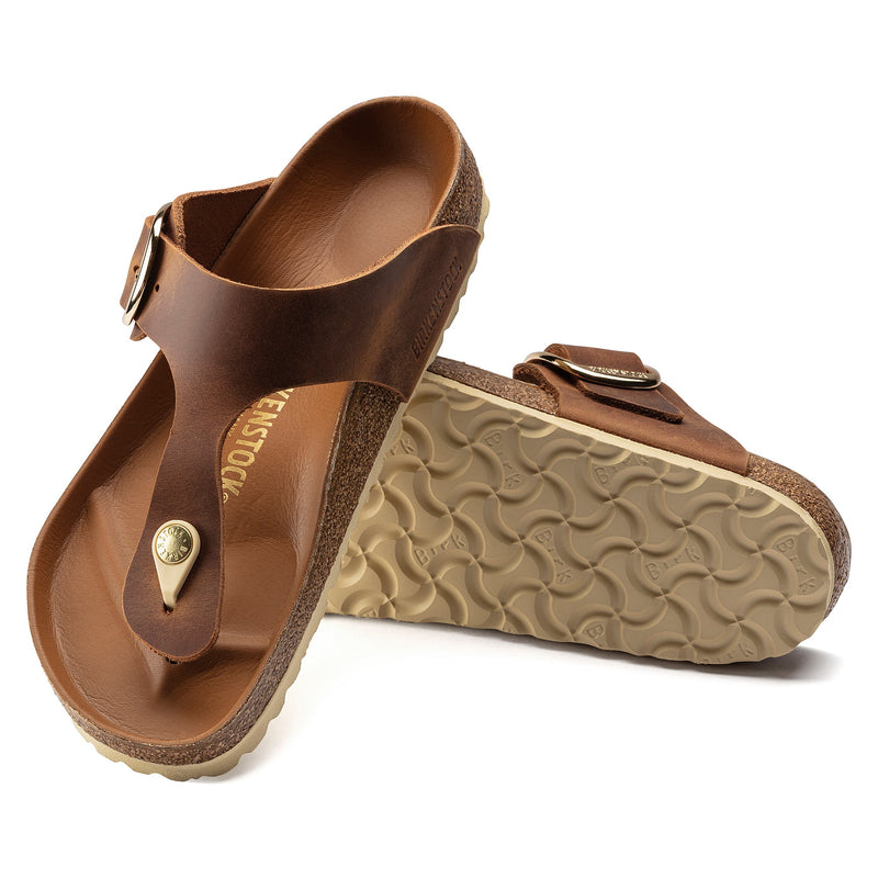 GIZEH BIG BUCKLE - COGNAC - LEATHER